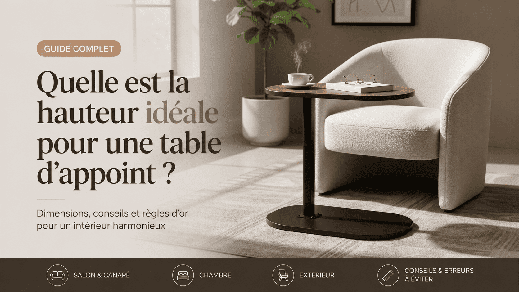 Quelle est la hauteur idéale pour un table d'appoint ?