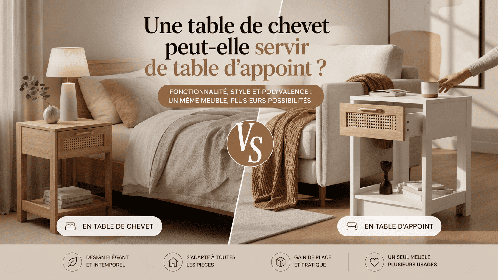  Une table de chevet peut-elle servir de table d'appoint ?