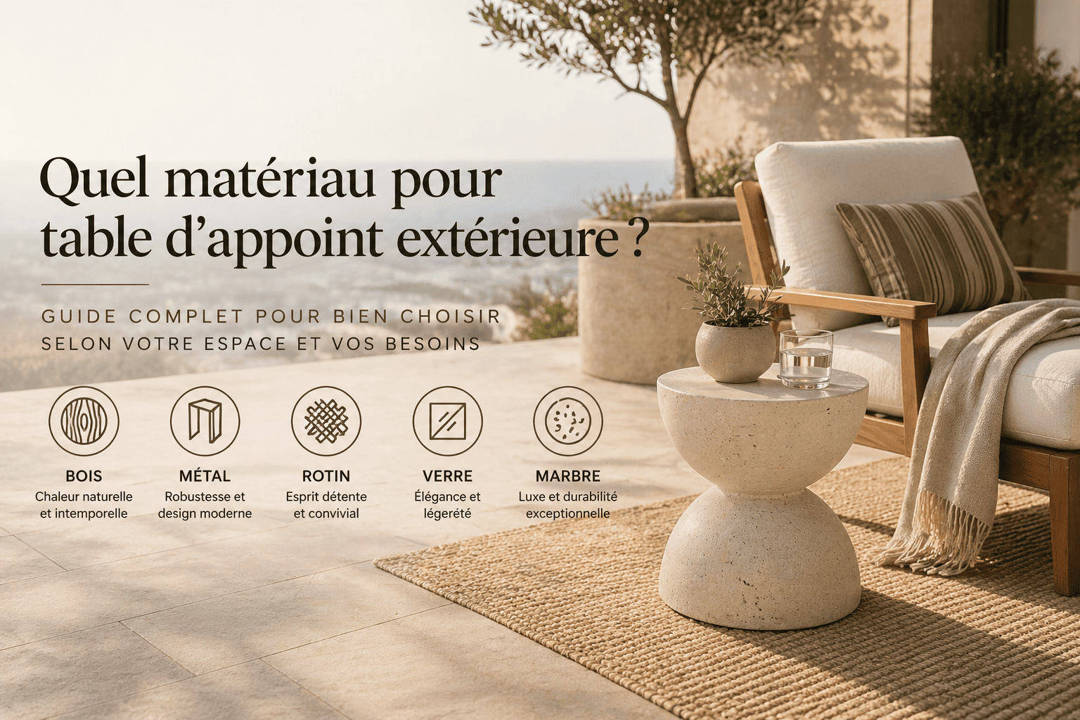 Quel matériau pour table d'appoint extérieure ?