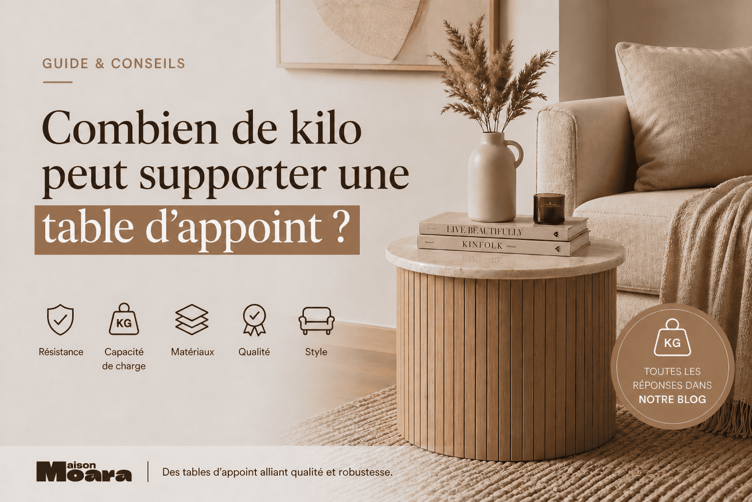 Combien de kilo peut supporter une table d'appoint ?