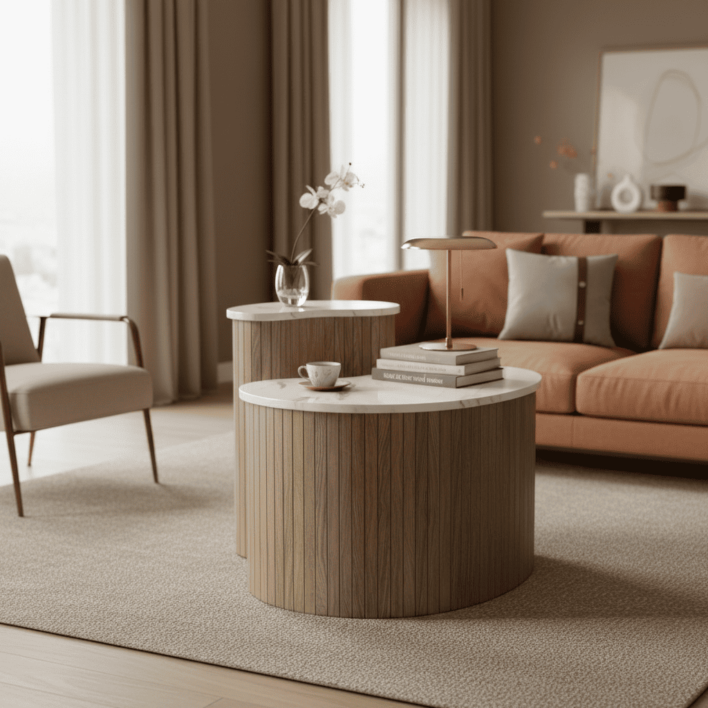 Table d’appoint marbre Duo Liora